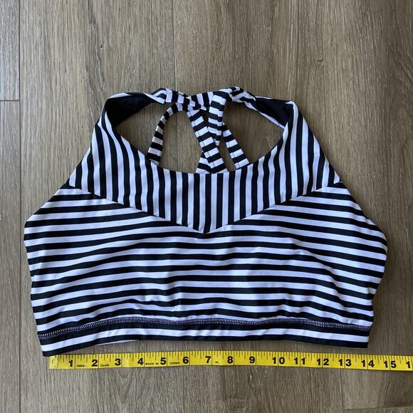 Coolibar Bikini Women Sz L Black White Stripped Sun Protective UPF 50+ - Picture 11 of 15